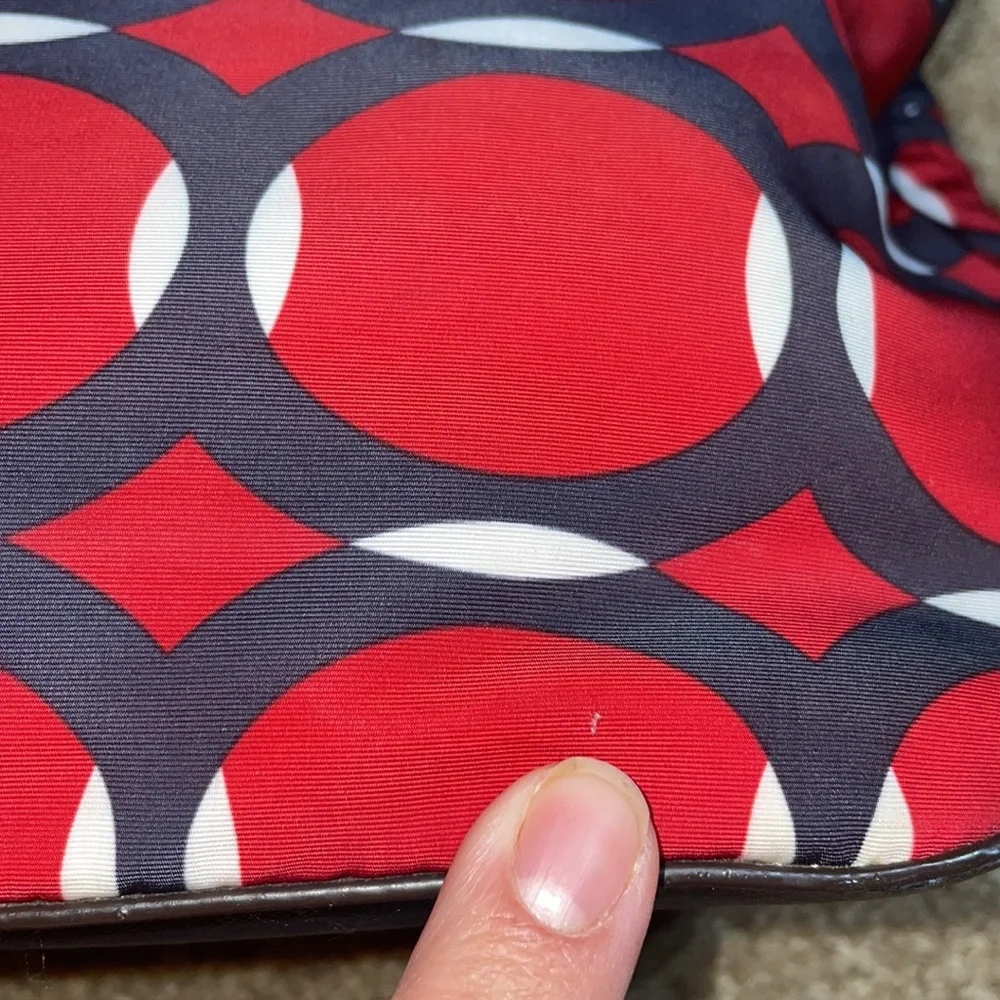 Michael Kors Kempton Nylon small red/blue tote shoulder bag - Picture 5 of 17